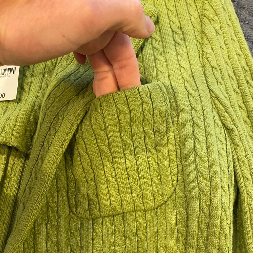 Sold Mercari Adorable New avacado green cable knit jacket blazer szS - Picture 8 of 10